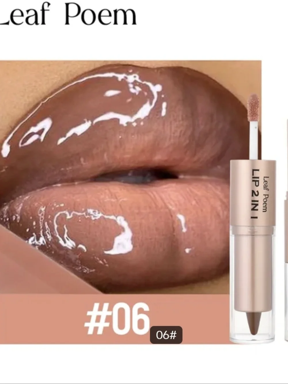 Lip 2 in 1 Liquid + Pencil — Shade #06 Brown Gloss